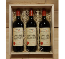Wijnkist met 3 x Château Carteau-Matras - Côte Daugay Saint-Émilion Grand Cru (rood)